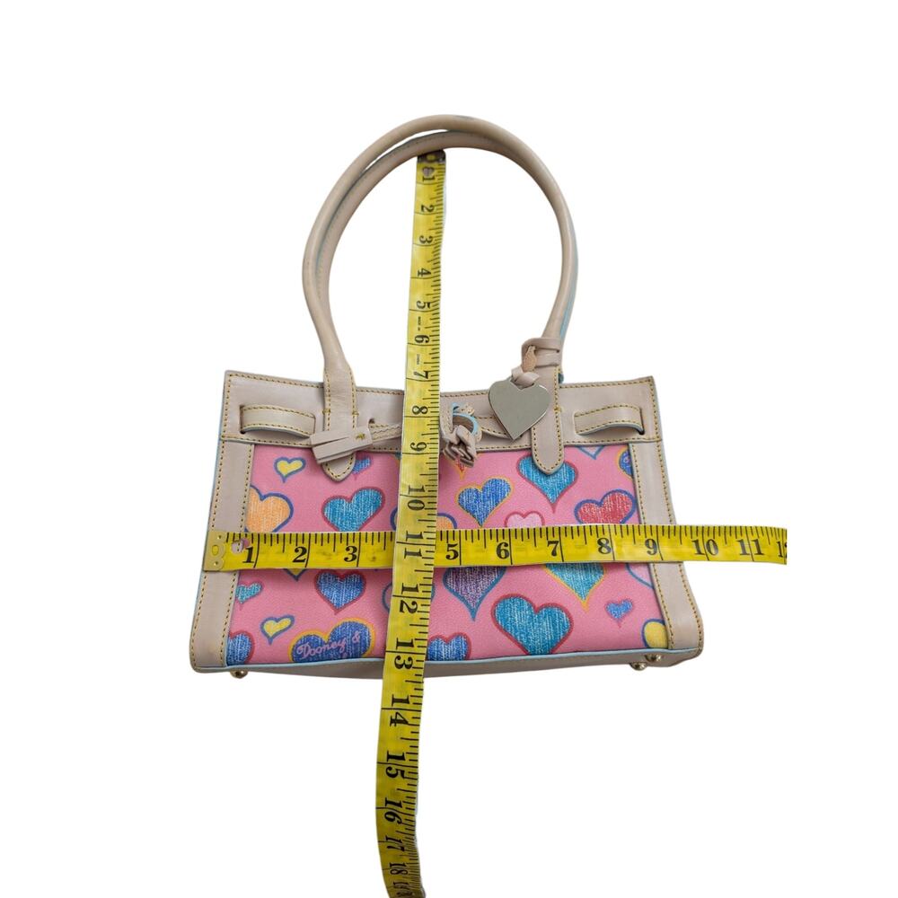 Dooney & Bourke Vintage Y2K Scribble Hearts Tassel Tote Shoulder Bag - Picture 15 of 16